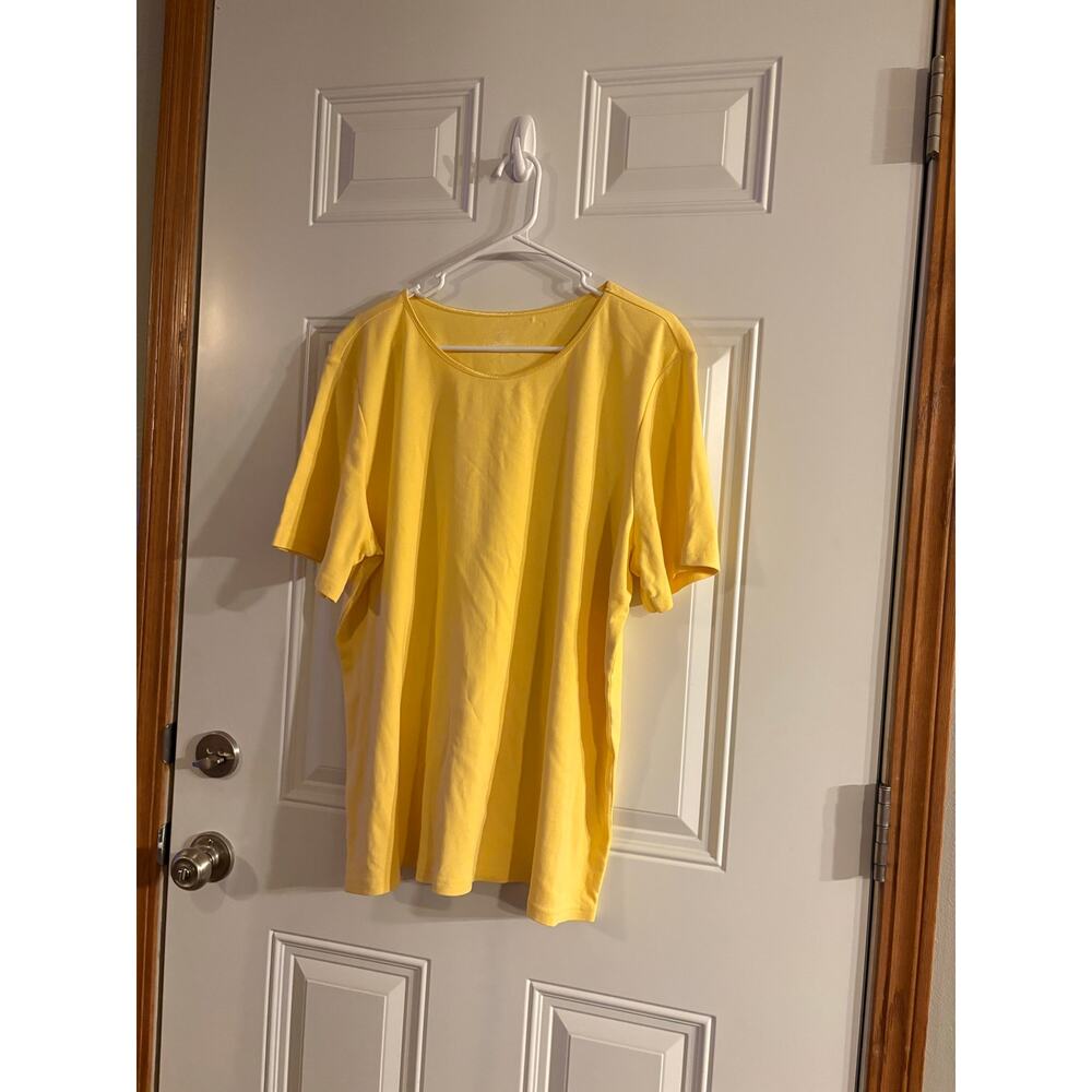 CJ Banks Yellow Short Sleeve Tshirt 100% Cotton Size 3X